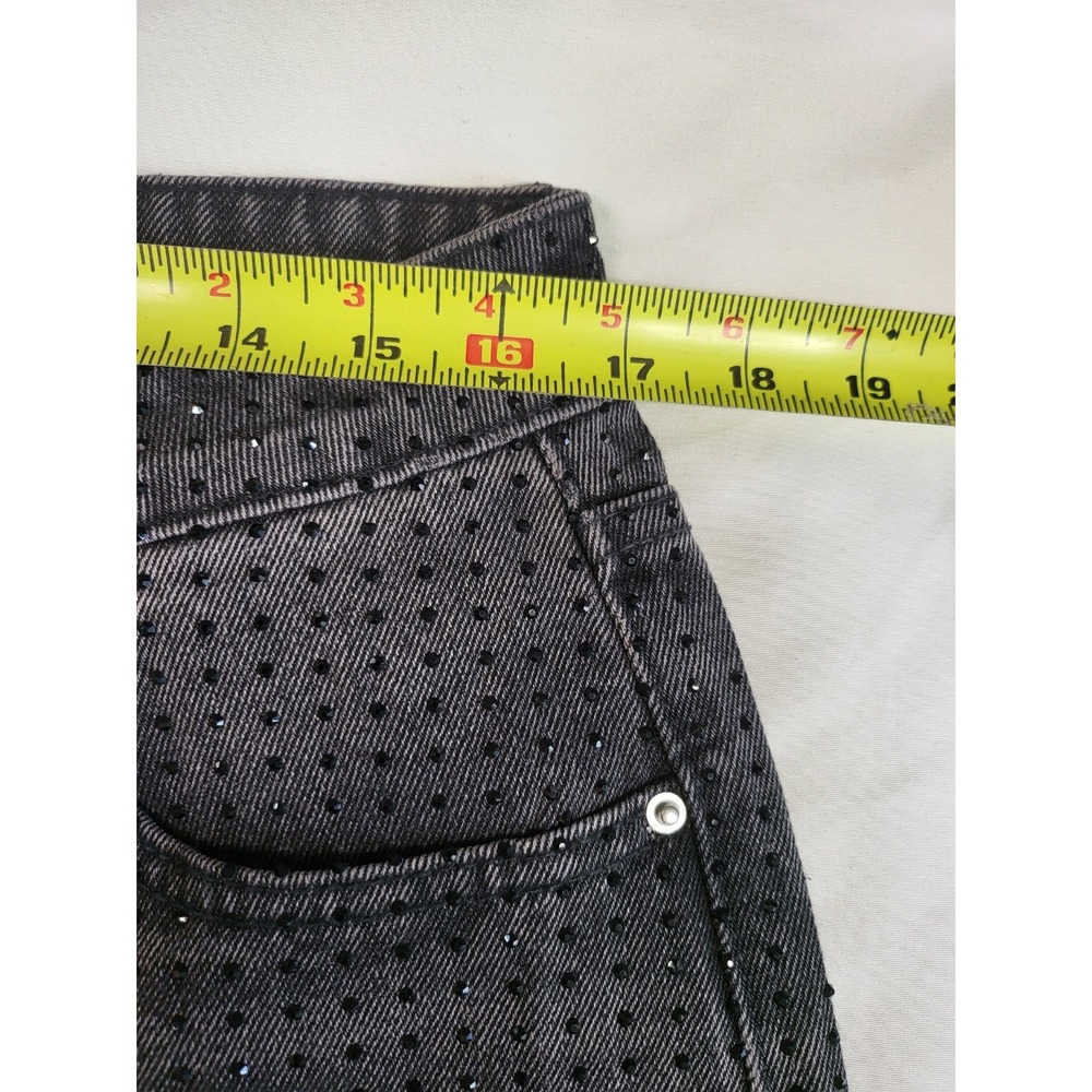 NWT Missguided Wide Leg High Rise Rhinestone Embellished Jeans 30 - Picture 7 of 11